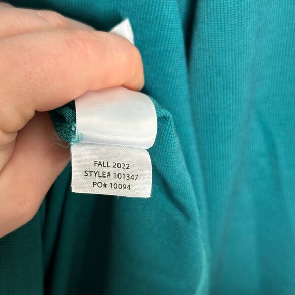 RHONE Delta Pique Long Sleeve Henley Pullover Deep Teal Lake Blue Sz M {LL48} - Picture 7 of 7